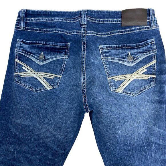 TK Axel Jeans Men's 36x32** Slim Boot Cut Flap Pockets Hartford Conn Blue Denim - Picture 4 of 9